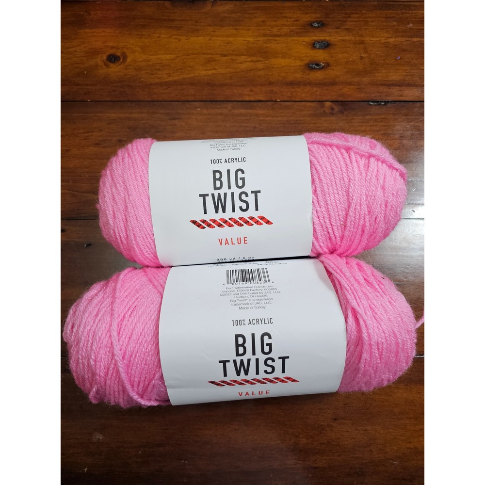 Big Twist Value‎ Acrylic Yarn medium rose 380 Yards 6 oz Knitting Crochet Craft